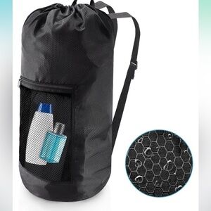 Laundry Bag Backpack in Black